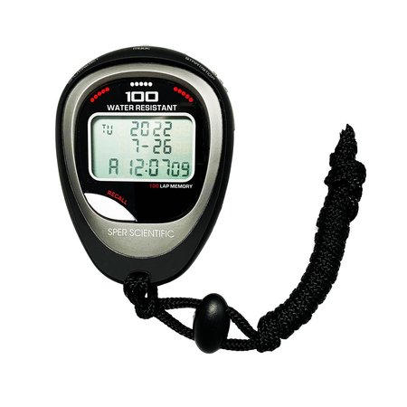 SPER SCIENTIFIC 100 Memory Water and Shock Resistant Stopwatch 810036A